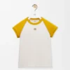 Camiseta de corte pequeño en mezcla de algodón Mostaza/Bronce Camiseta de corte pequeño en mezcla de algodón Mostaza/Bronce