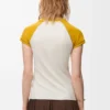 Camiseta de corte pequeño en mezcla de algodón Mostaza/Bronce Camiseta de corte pequeño en mezcla de algodón Mostaza/Bronce