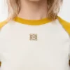 Camiseta de corte pequeño en mezcla de algodón Mostaza/Bronce Camiseta de corte pequeño en mezcla de algodón Mostaza/Bronce