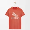 Camiseta de corte recto de algodón Naranja Camiseta de corte recto de algodón Naranja