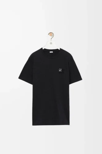 Camiseta de corte recto en algodón antracita