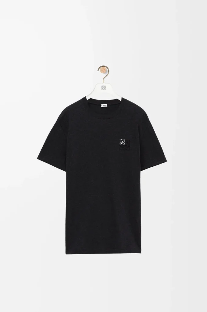 Camiseta de corte recto en algodón antracita