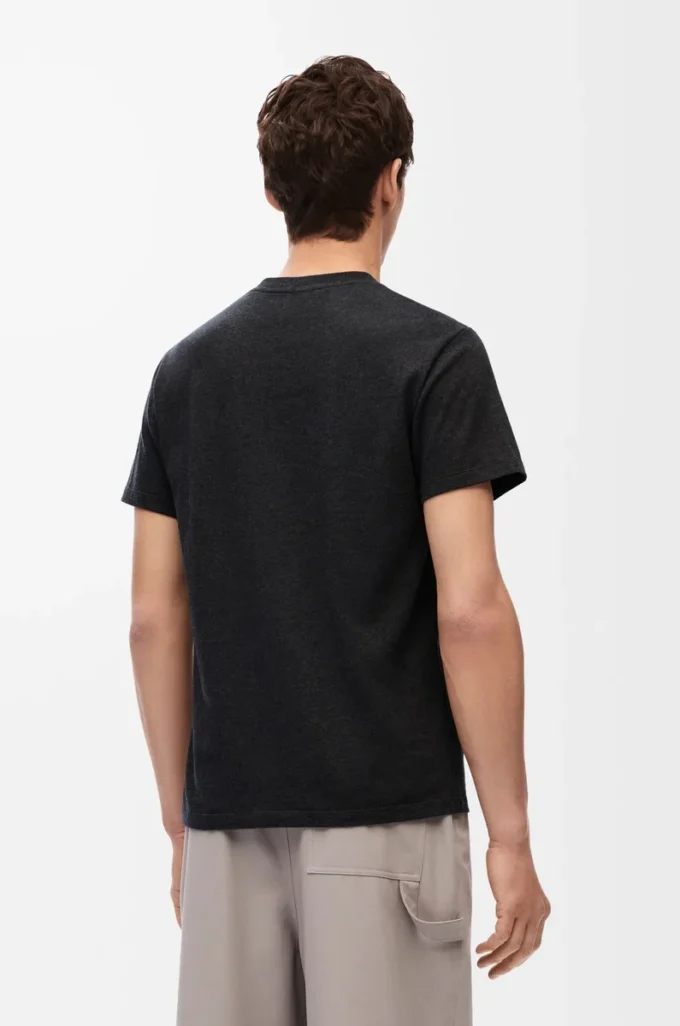 Camiseta de corte recto en algodón antracita