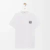 Camiseta de corte recto en algodón blanco Camiseta de corte recto en algodón blanco