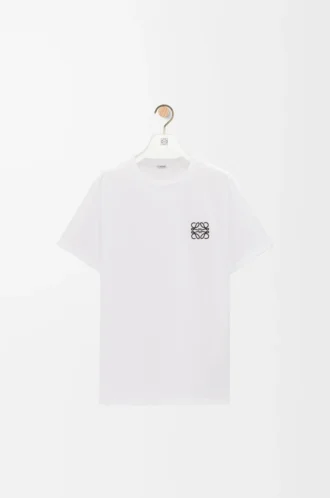 Camiseta de corte recto en algodón blanco