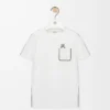 Camiseta de corte recto en algodón blanco Camiseta de corte recto en algodón blanco