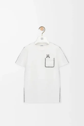 Camiseta de corte recto en algodón blanco