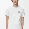Camiseta de corte recto en algodón blanco Camiseta de corte recto en algodón blanco