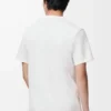 Camiseta de corte recto en algodón blanco Camiseta de corte recto en algodón blanco