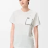 Camiseta de corte recto en algodón blanco Camiseta de corte recto en algodón blanco