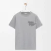 Camiseta de corte recto en algodón gris jaspeado Camiseta de corte recto en algodón gris jaspeado