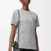 Camiseta de corte recto en algodón gris jaspeado Camiseta de corte recto en algodón gris jaspeado