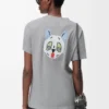 Camiseta de corte recto en algodón gris jaspeado Camiseta de corte recto en algodón gris jaspeado