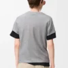 Camiseta de corte recto en algodón gris jaspeado Camiseta de corte recto en algodón gris jaspeado
