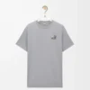 Camiseta de corte recto en algodón gris medio Camiseta de corte recto en algodón gris medio
