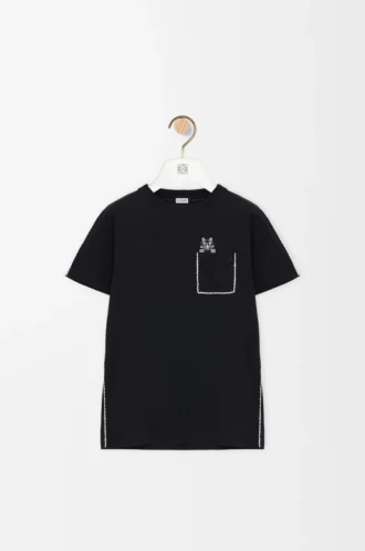 Camiseta de corte recto en algodón Negro
