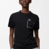 Camiseta de corte recto en algodón Negro Camiseta de corte recto en algodón Negro