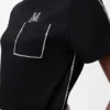 Camiseta de corte recto en algodón Negro Camiseta de corte recto en algodón Negro
