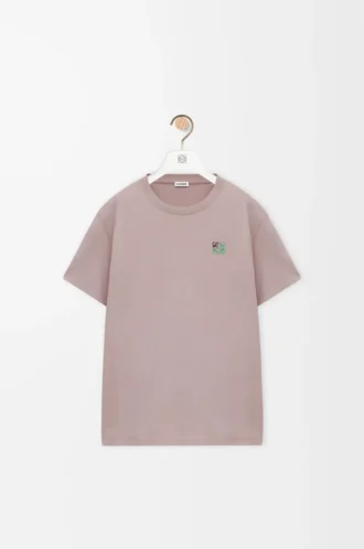 Camiseta de corte recto en algodón rosa claro