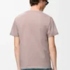 Camiseta de corte recto en algodón rosa claro