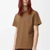 Camiseta de corte regular en algodón color camel Camiseta de corte regular en algodón color camel