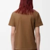 Camiseta de corte regular en algodón color camel Camiseta de corte regular en algodón color camel