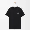 Camiseta de corte regular en algodón negro Camiseta de corte regular en algodón negro