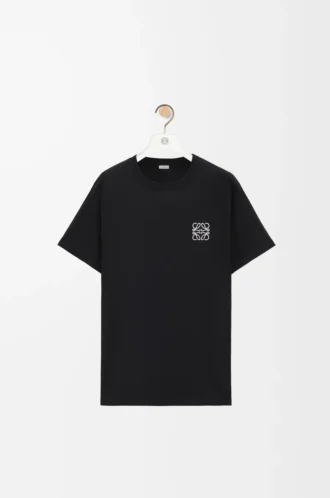 Camiseta de corte regular en algodón negro