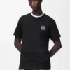 Camiseta de corte regular en algodón negro Camiseta de corte regular en algodón negro
