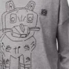 Camiseta de manga larga de algodón gris jaspeado Camiseta de manga larga de algodón gris jaspeado