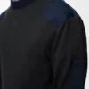 Camiseta de manga larga en mezcla de algodón Antracita/Azul marino oscuro Camiseta de manga larga en mezcla de algodón Antracita/Azul marino oscuro