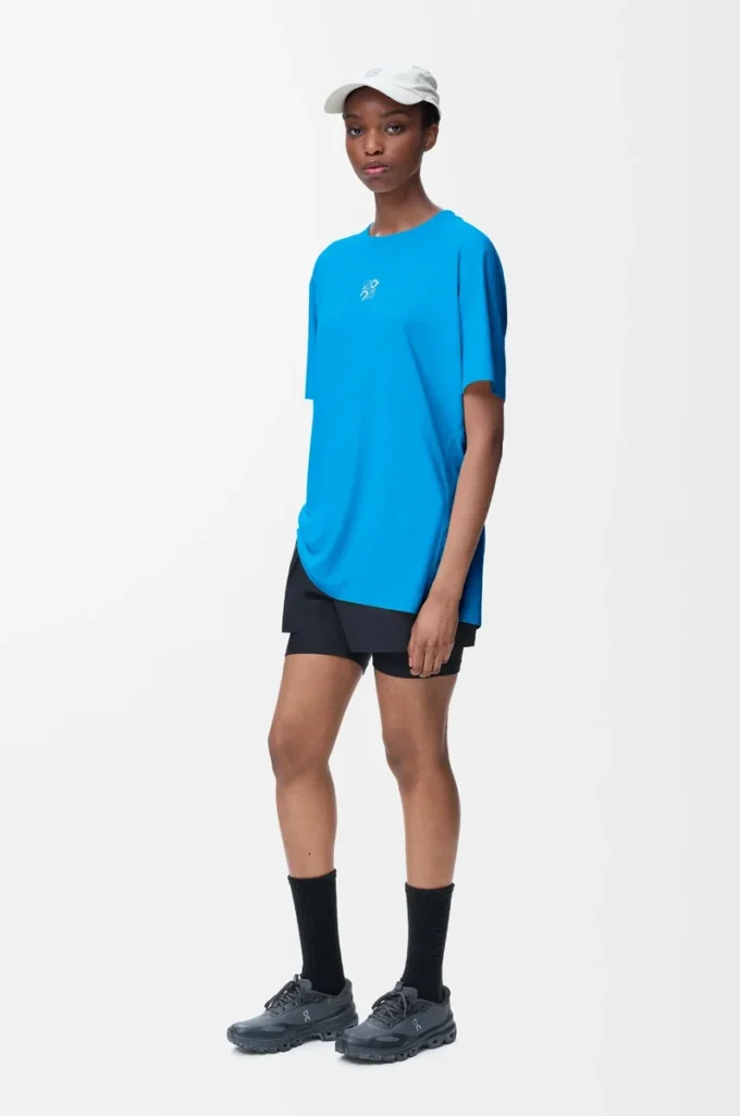 Camiseta deportiva en jersey técnico Azul Camiseta deportiva en jersey técnico Azul