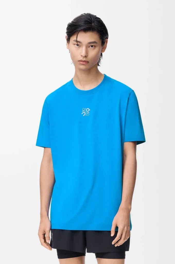 Camiseta deportiva en jersey técnico Azul Camiseta deportiva en jersey técnico Azul