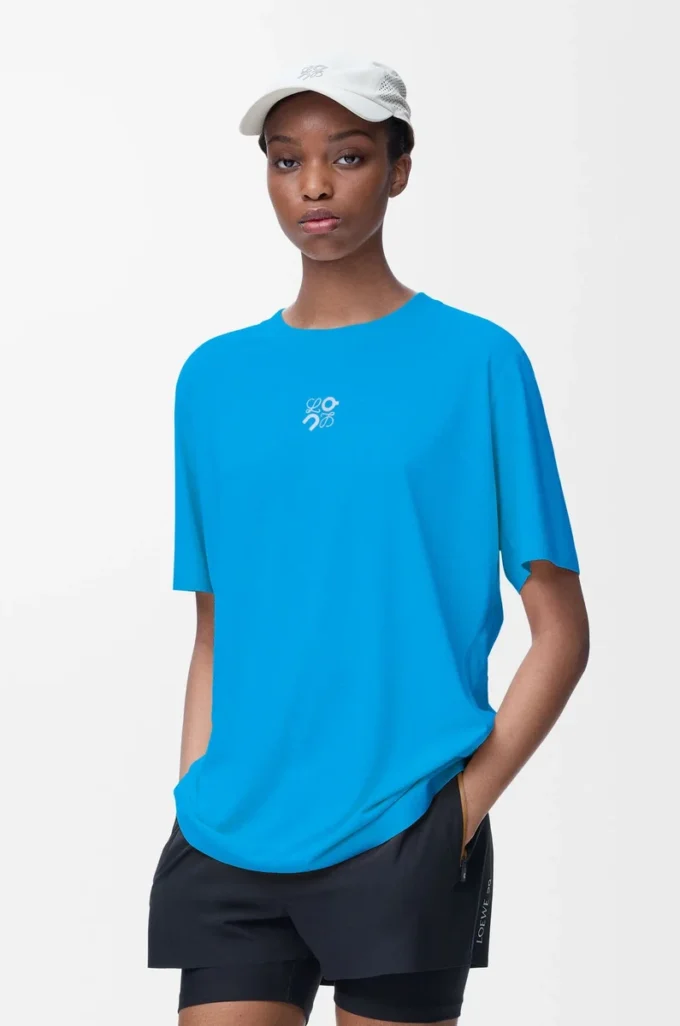Camiseta deportiva en jersey técnico Azul Camiseta deportiva en jersey técnico Azul