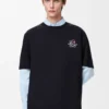 Camiseta holgada de algodón azul marino