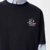 Camiseta holgada de algodón azul marino