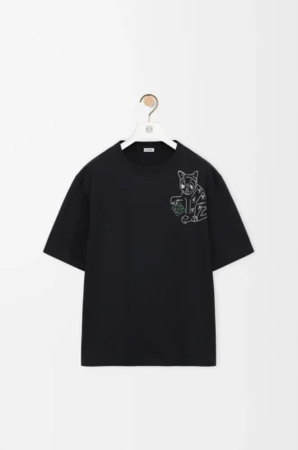 Camiseta holgada de algodón. Color negro.