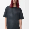 Camiseta holgada de algodón. Color negro.