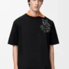 Camiseta holgada de algodón. Color negro.