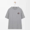 Camiseta holgada de algodón gris jaspeado.