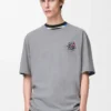 Camiseta holgada de algodón gris jaspeado.