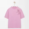 Camiseta holgada de algodón rosa. Camiseta holgada de algodón rosa.