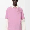 Camiseta holgada de algodón rosa. Camiseta holgada de algodón rosa.