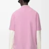 Camiseta holgada de algodón rosa. Camiseta holgada de algodón rosa.