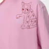 Camiseta holgada de algodón rosa. Camiseta holgada de algodón rosa.