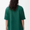 Camiseta holgada de algodón verde oscuro Camiseta holgada de algodón verde oscuro
