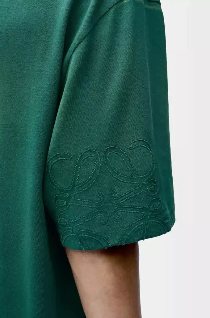 Camiseta holgada de algodón verde oscuro Camiseta holgada de algodón verde oscuro