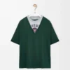 Camiseta holgada de mezcla de algodón verde/gris Camiseta holgada de mezcla de algodón verde/gris