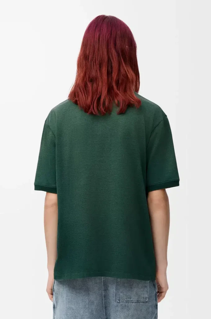 Camiseta holgada de mezcla de algodón verde/gris Camiseta holgada de mezcla de algodón verde/gris