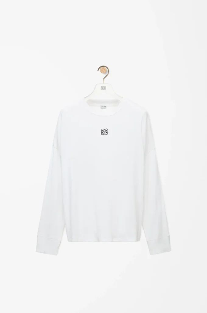 Camiseta oversize de manga larga de algodón blanco Camiseta oversize de manga larga de algodón blanco